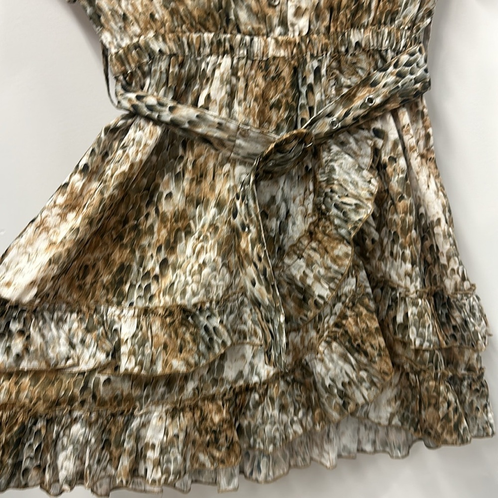 Steele brown cotton shirt dress ruffle M - Picture 5 of 7